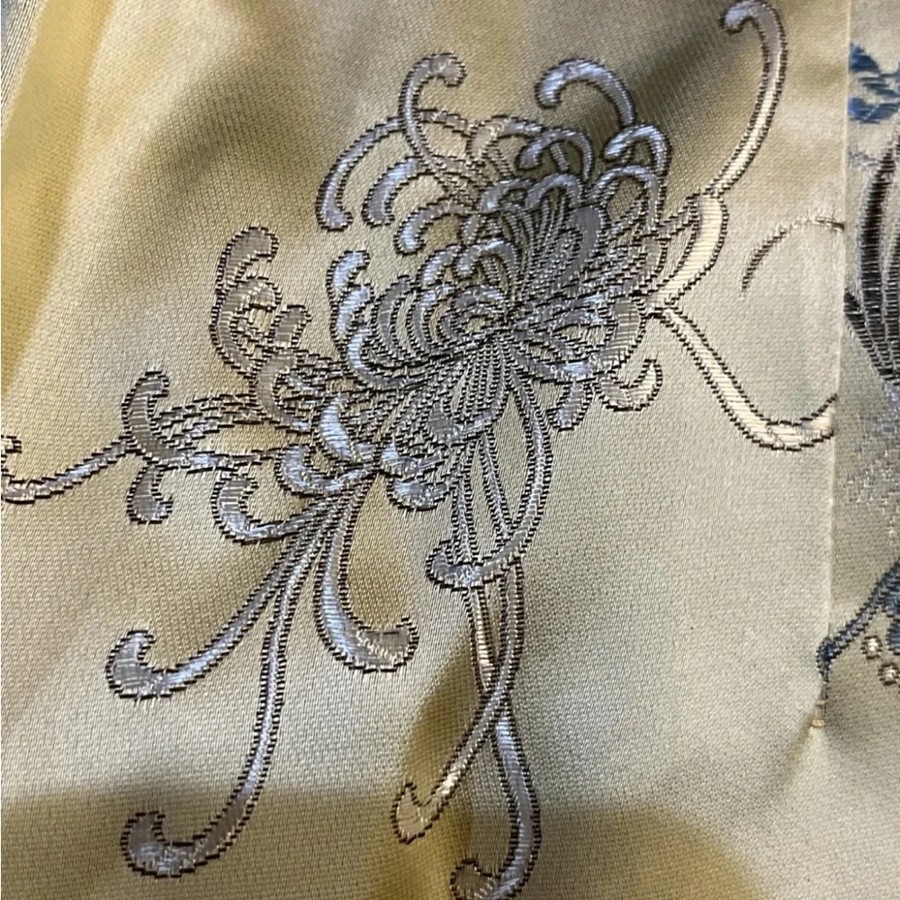 Peony Chinese / Asian Gold Tang Suit Top Jacket Embroidered Flowers 34 - Picture 8 of 11